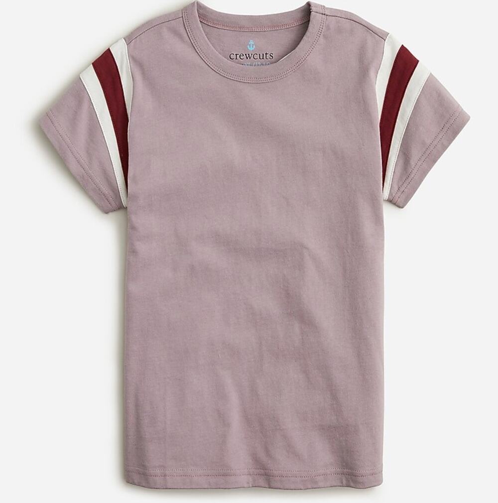 Crewcuts Short Sleeve Football Stripe Sleeve T Shirt XL 12-14 Kids Boys Purple